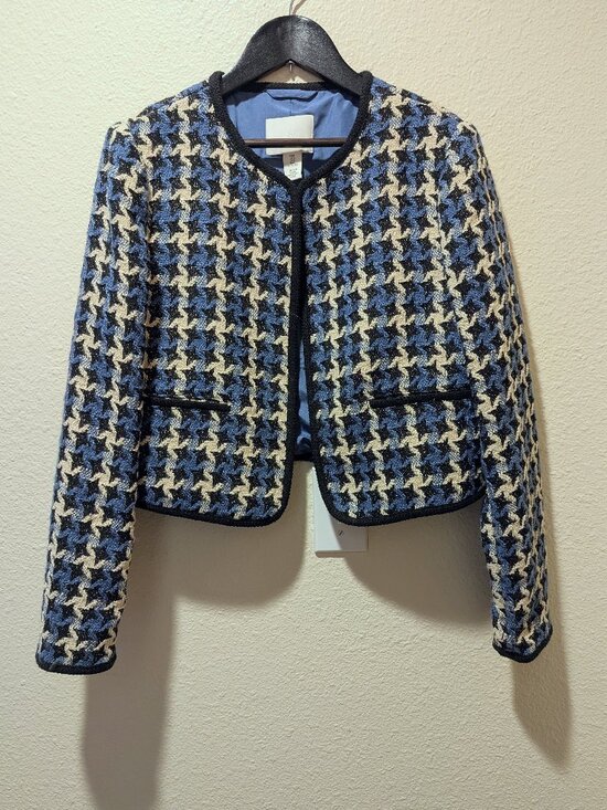 Sparkle Tweed Cropped Jacket Size M - Picture 4 of 10